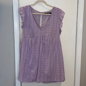 Lilac Eyelet Mini Dress - Brand Unspecified